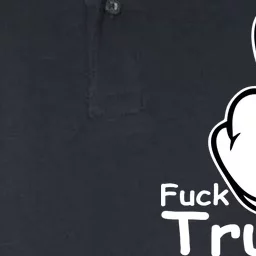 Fuck Trump Cartoon Middle Finger Resist Anti Trump Softstyle Adult Sport Polo