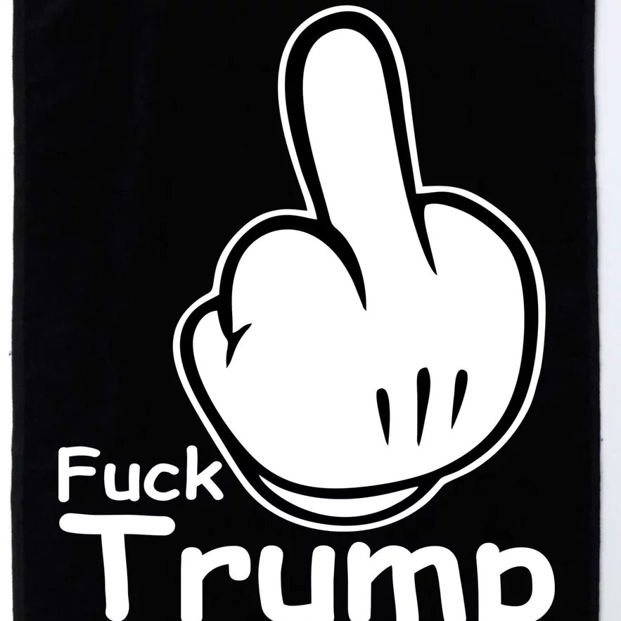 Fuck Trump Cartoon Middle Finger Resist Anti Trump Platinum Collection Golf Towel