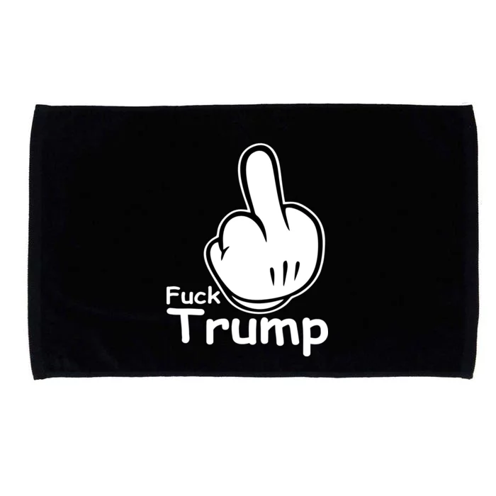 Fuck Trump Cartoon Middle Finger Resist Anti Trump Microfiber Hand Towel