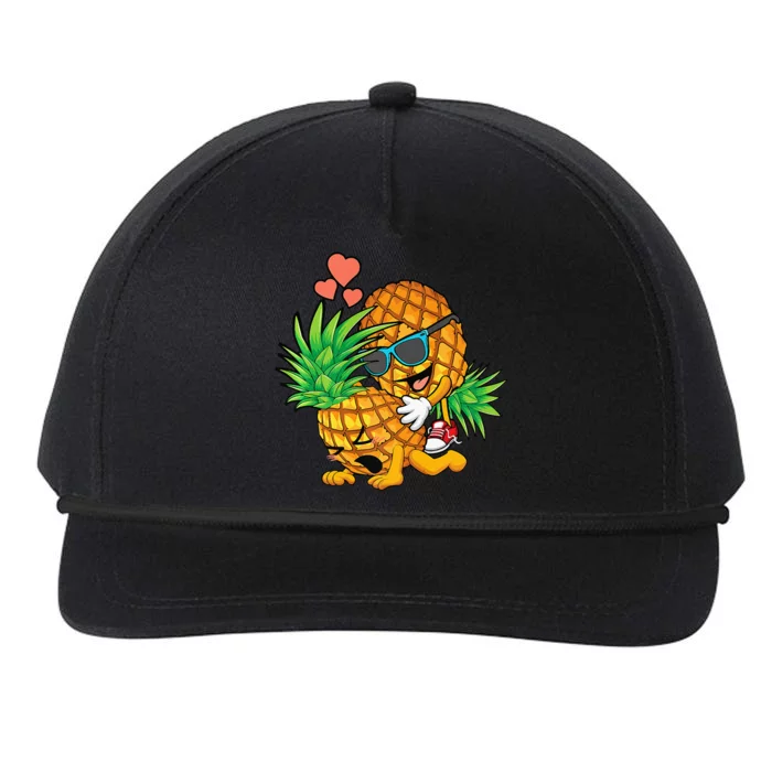 Funny Upside Down Pineapple Swinger Gift For Snapback Five-Panel Rope Hat