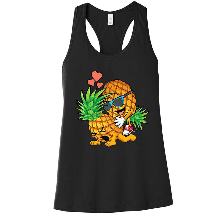 Funny Upside Down Pineapple Swinger Gift For Women's Racerback Tank