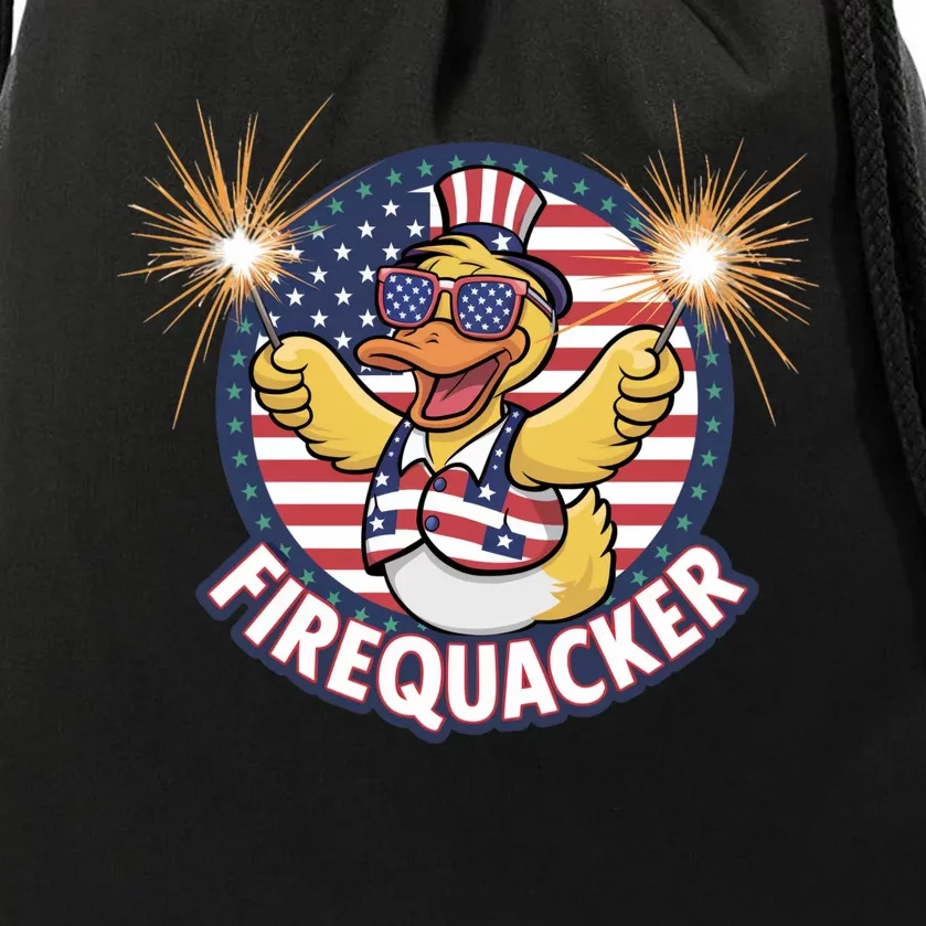 Firequacker Usa Duck Firework 4th Of July Drawstring Bag