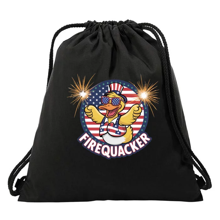 Firequacker Usa Duck Firework 4th Of July Drawstring Bag