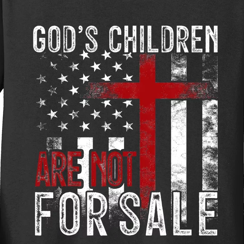 Gods Children Are Not For Sale Funny Political Kids Long Sleeve Shirt