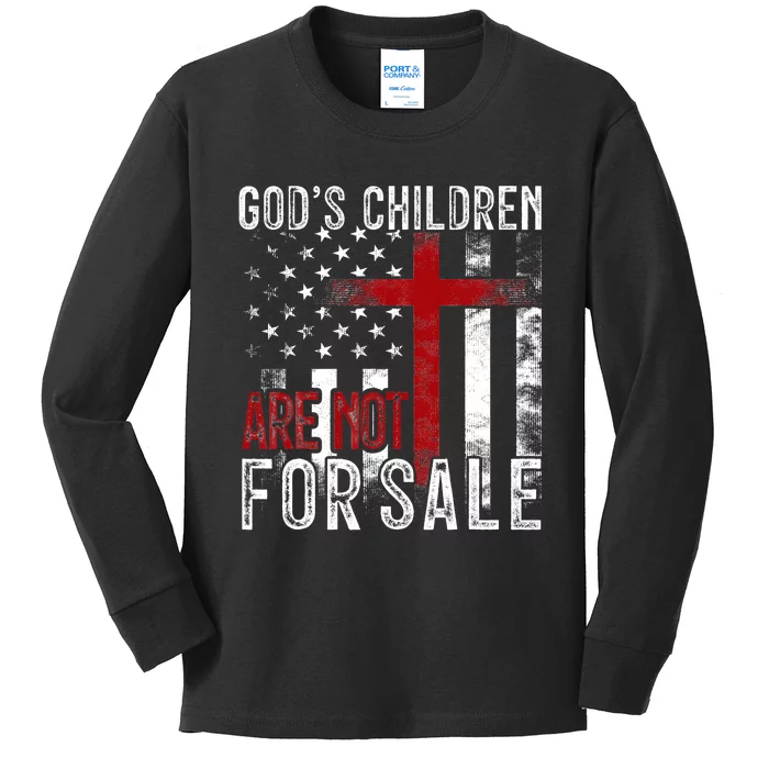 Gods Children Are Not For Sale Funny Political Kids Long Sleeve Shirt