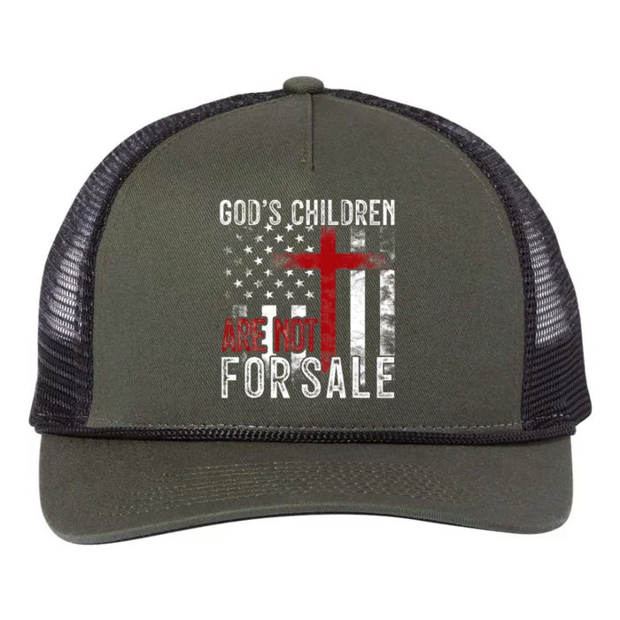 Gods Children Are Not For Sale Funny Political Retro Rope Trucker Hat Cap