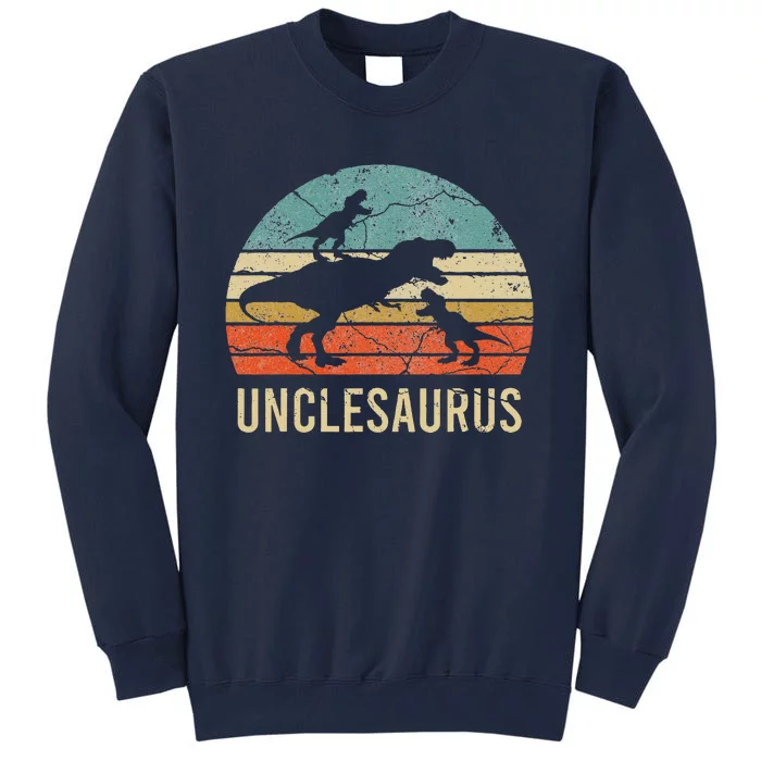 Funny Uncle Dinosaur Daddy Dad Gift 2 Two Unclesaurus Tall Sweatshirt