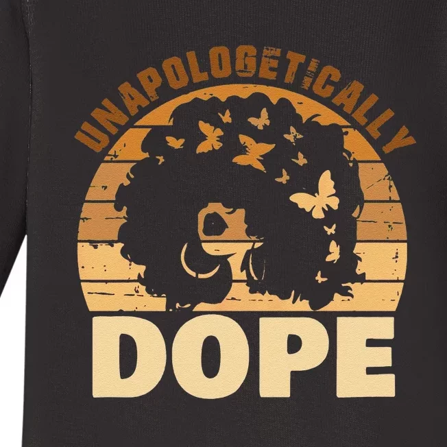 Funny Unapologetically Dope Black History Month African American Gift Baby Long Sleeve Bodysuit