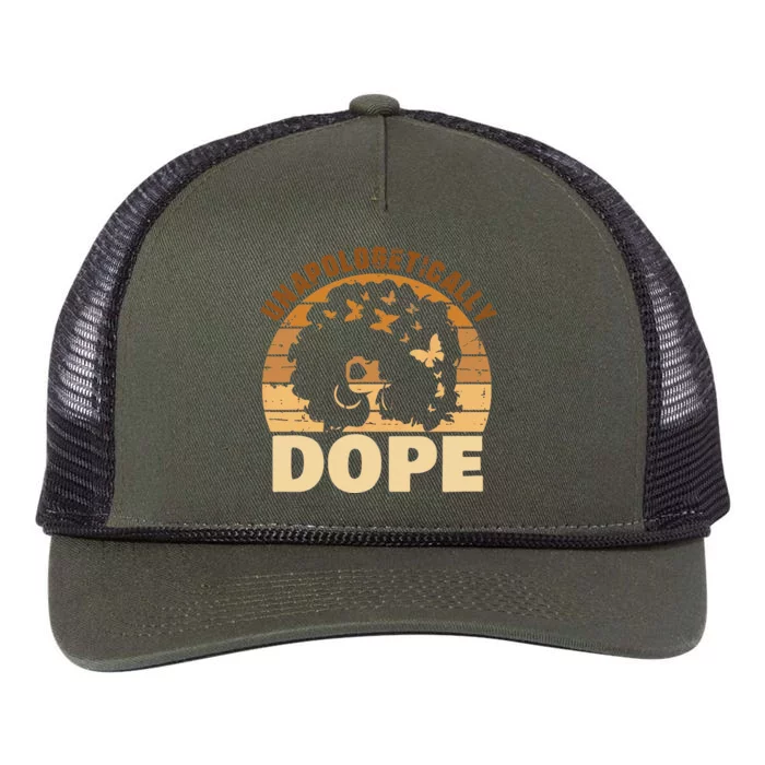 Funny Unapologetically Dope Black History Month African American Gift Retro Rope Trucker Hat Cap