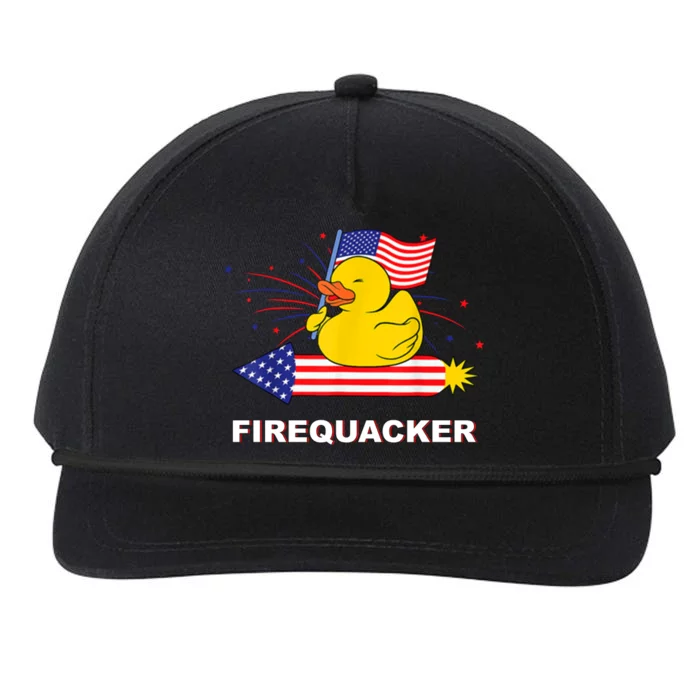 Firequacker Usa Duck Firework 4th Of July Snapback Five-Panel Rope Hat