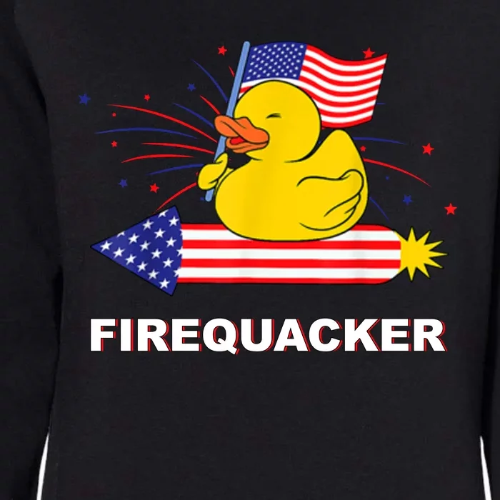 Firequacker Usa Duck Firework 4th Of July Womens California Wash Sweatshirt