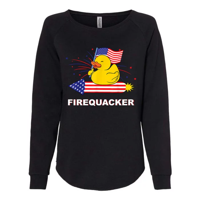 Firequacker Usa Duck Firework 4th Of July Womens California Wash Sweatshirt