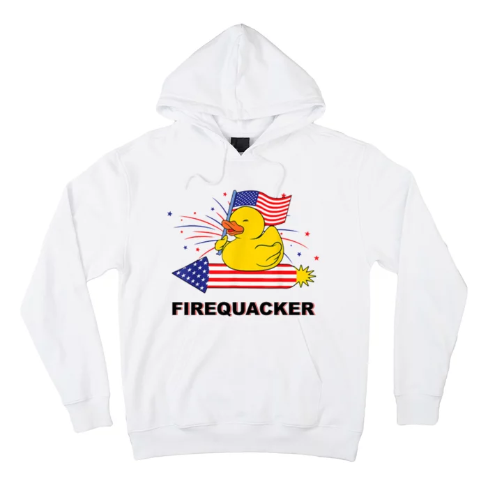 Firequacker Usa Duck Firework 4th Of July Hoodie