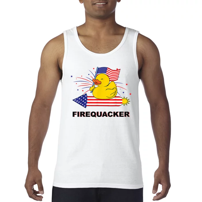 Firequacker Usa Duck Firework 4th Of July Tank Top