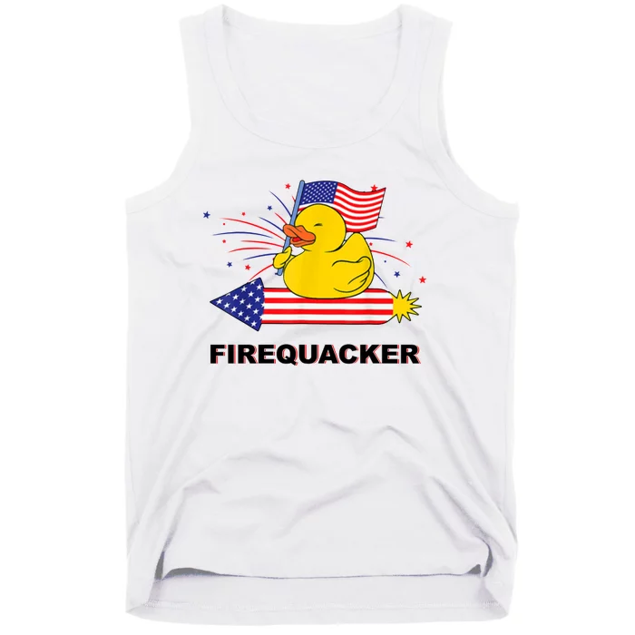 Firequacker Usa Duck Firework 4th Of July Tank Top