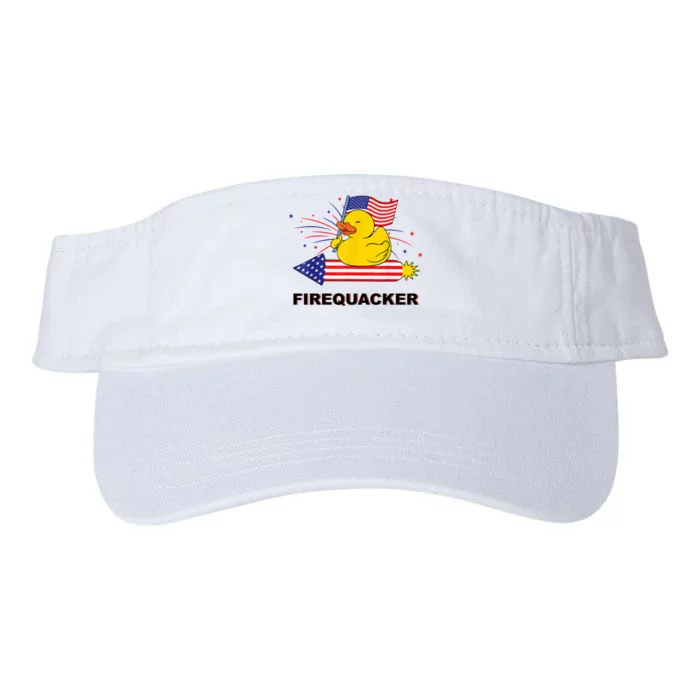 Firequacker Usa Duck Firework 4th Of July Valucap Bio-Washed Visor