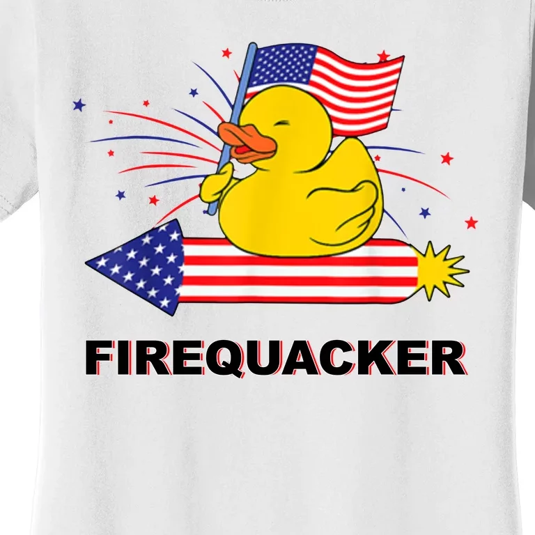 Firequacker Usa Duck Firework 4th Of July Women's T-Shirt