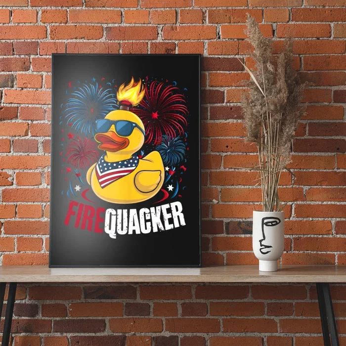 Firequacker Usa Duck Firework 4th Of July Poster