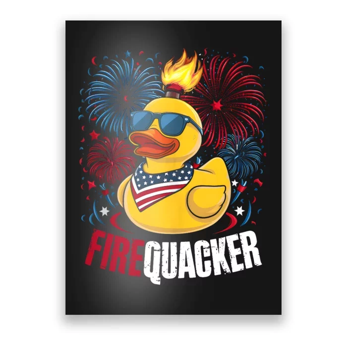 Firequacker Usa Duck Firework 4th Of July Poster