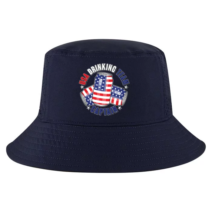 Funny USA Drinking Team Captain American Beer Cans Cool Comfort Performance Bucket Hat