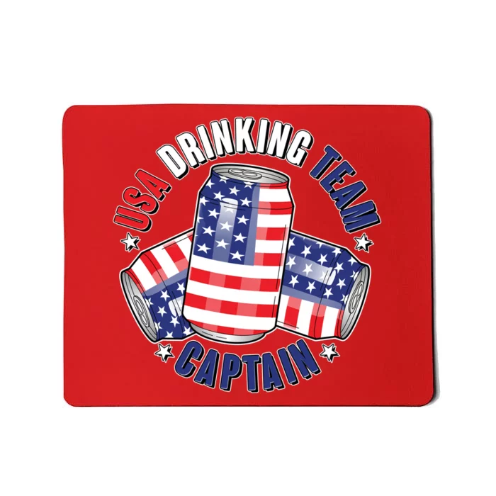 Funny USA Drinking Team Captain American Beer Cans Mousepad