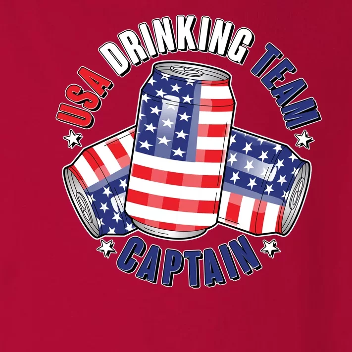 Funny USA Drinking Team Captain American Beer Cans Toddler Long Sleeve Shirt