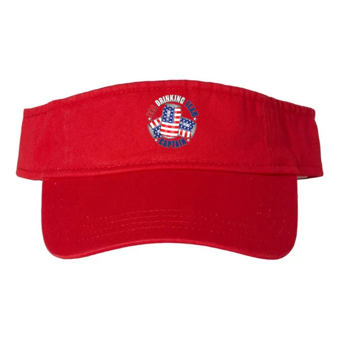 Funny USA Drinking Team Captain American Beer Cans Valucap Bio-Washed Visor