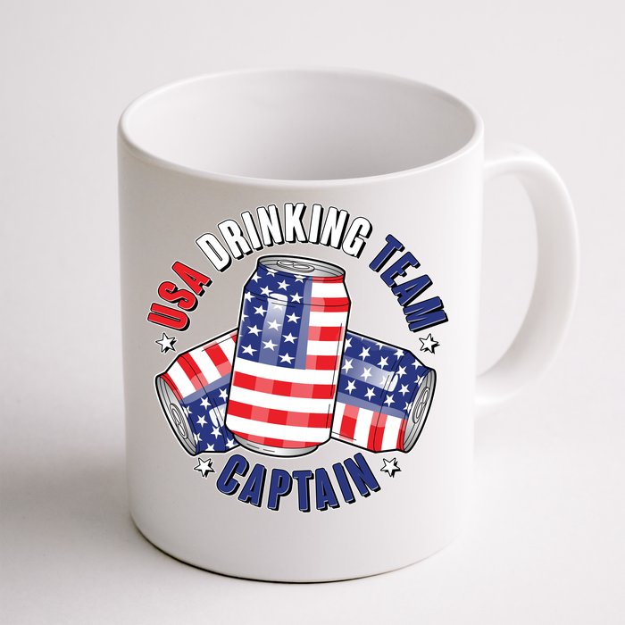 Funny USA Drinking Team Captain American Beer Cans Front & Back Coffee Mug