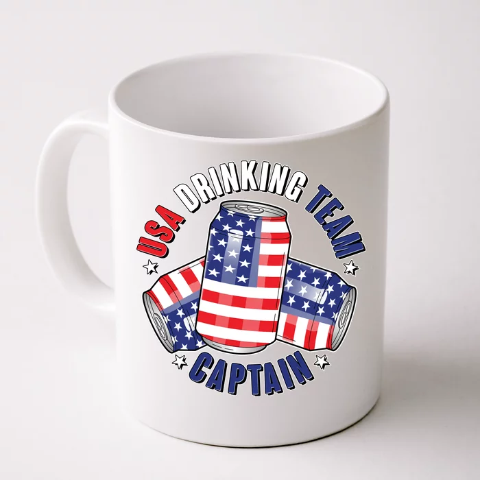 Funny USA Drinking Team Captain American Beer Cans Front & Back Coffee Mug