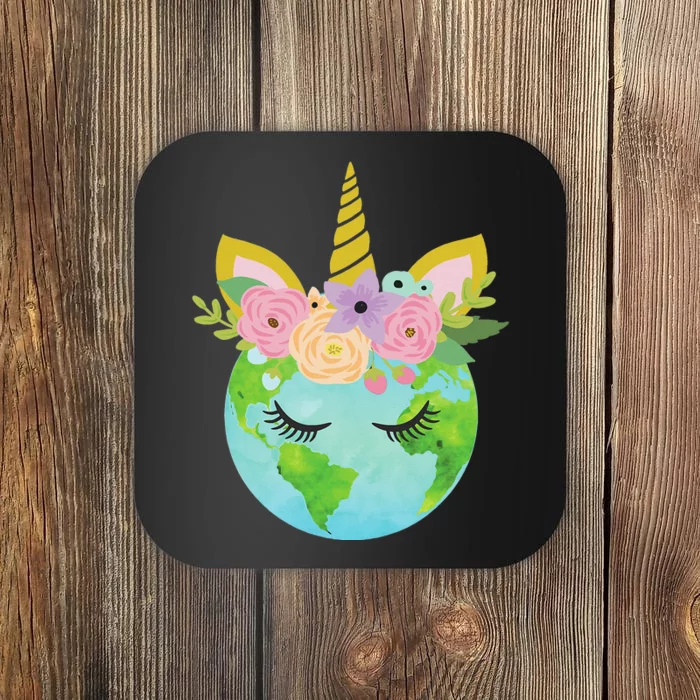 Floral Unicorn Earth Day Coaster