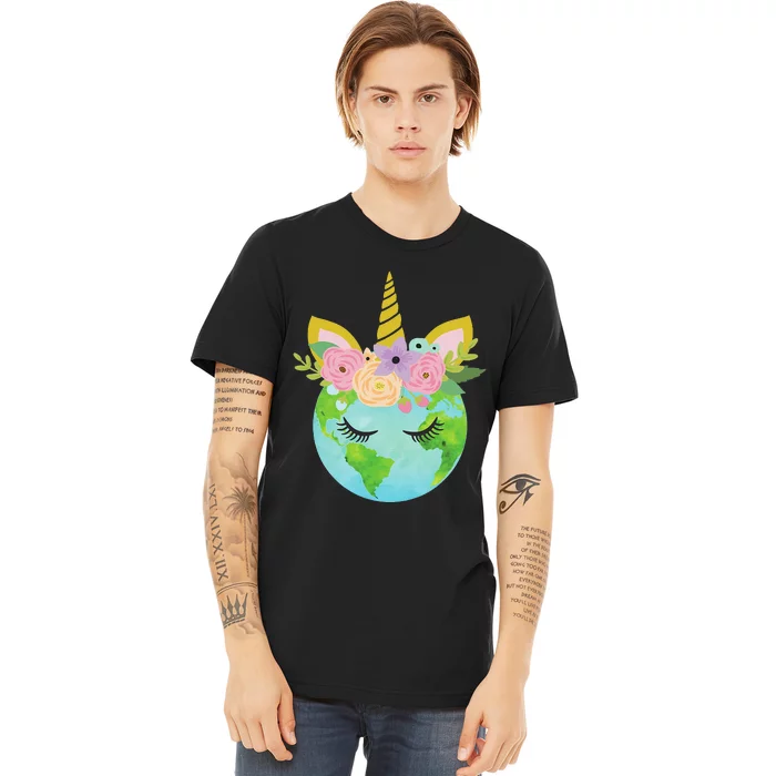 Floral Unicorn Earth Day Premium T-Shirt