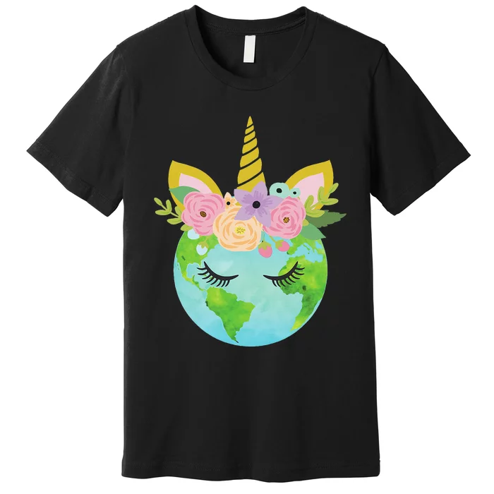 Floral Unicorn Earth Day Premium T-Shirt