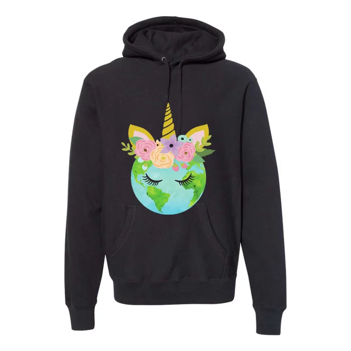 Floral Unicorn Earth Day Premium Hoodie