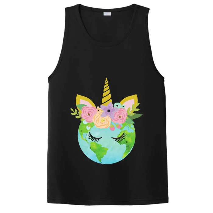 Floral Unicorn Earth Day Performance Tank