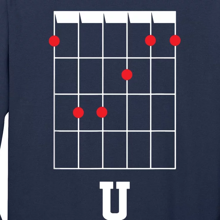 F U Funny Guitar Chord For Guitarists Tall Long Sleeve T-Shirt