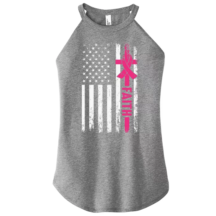 Faith Usa Flag Cancer Logo Women’s Perfect Tri Rocker Tank