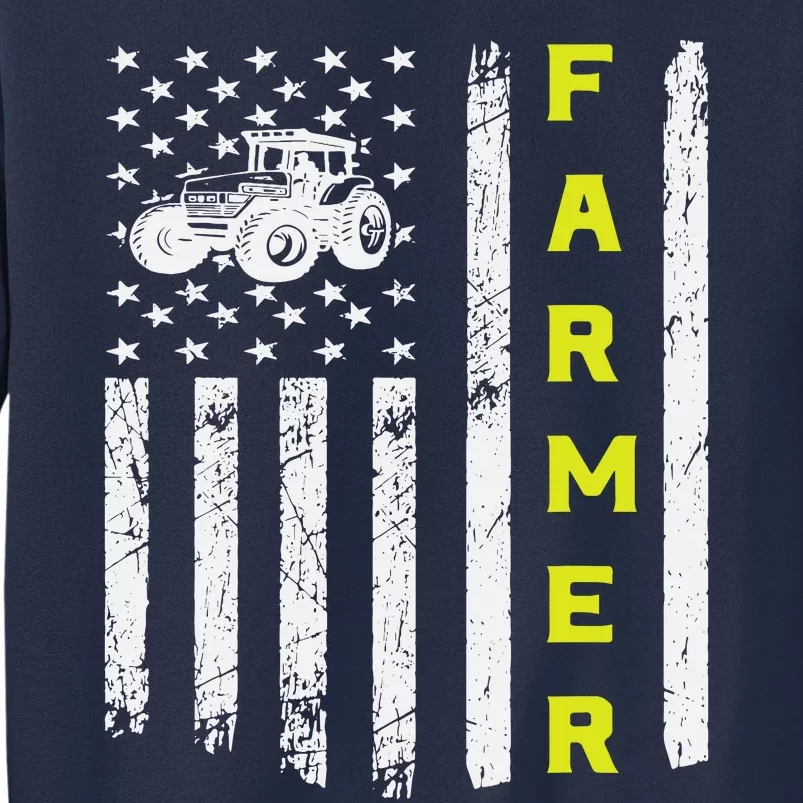 Farmer Usa Flag Patriotic Farm Tractors Farming Sweatshirt