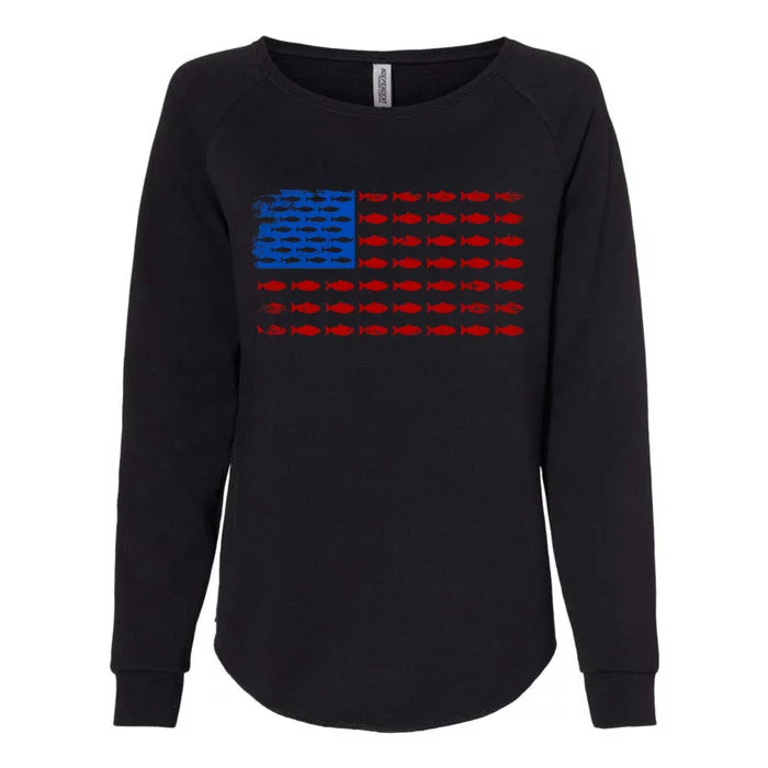 Fishing USA flag Womens California Wash Sweatshirt