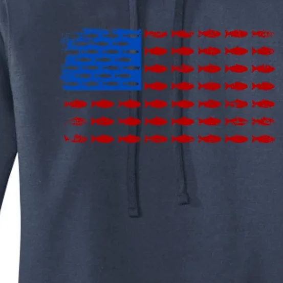 Fishing USA flag Women's Pullover Hoodie