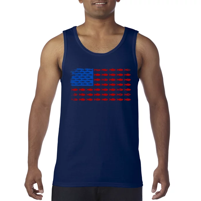 Fishing USA flag Tank Top