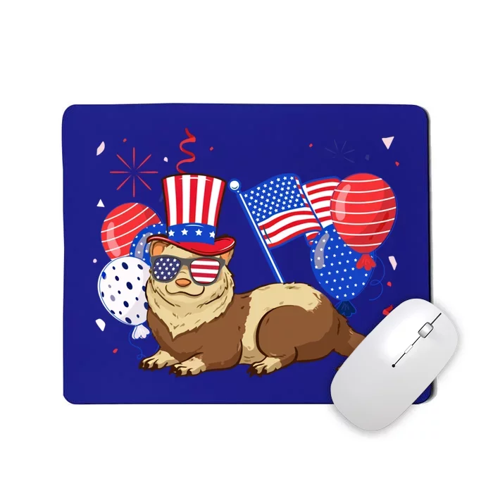 Ferret Usa Flag National Ferret Day Patriotism Gift Mousepad