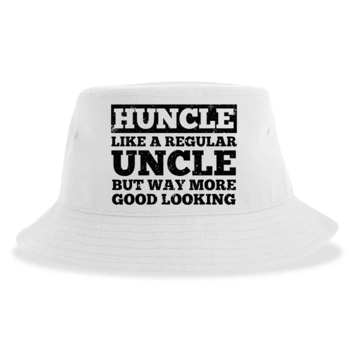 Funny Uncle For Best Uncle Huncle Lovers Uncle Sustainable Bucket Hat