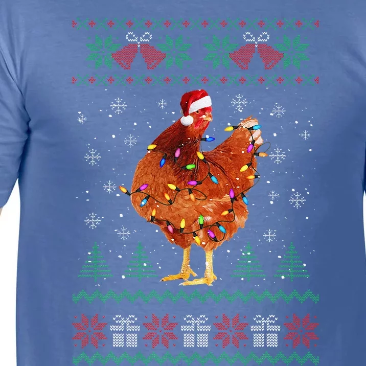 Funny Ugly Funny Christmas Animals Santa Chicken Lover Comfort Colors T-Shirt