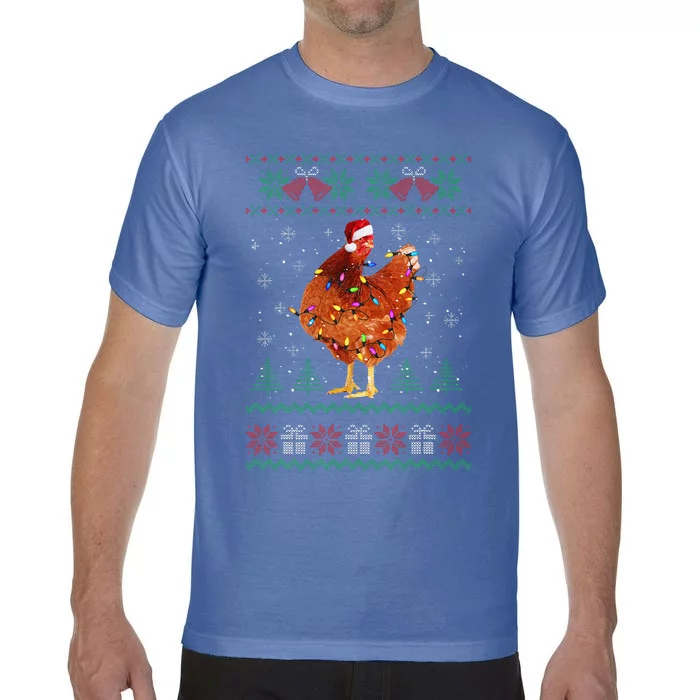 Funny Ugly Funny Christmas Animals Santa Chicken Lover Comfort Colors T-Shirt