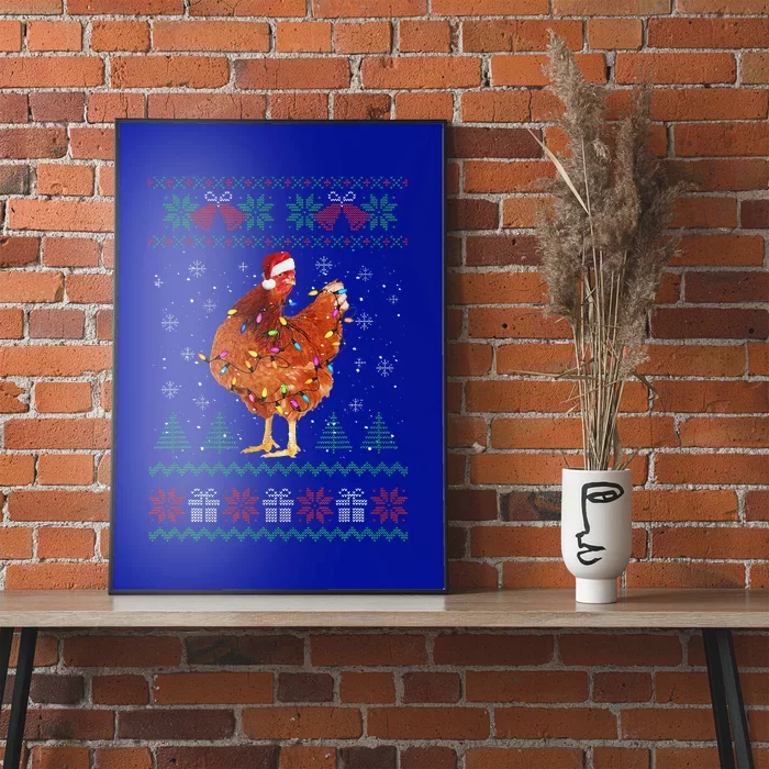 Funny Ugly Funny Christmas Animals Santa Chicken Lover Poster