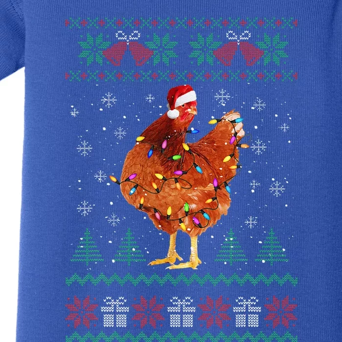 Funny Ugly Funny Christmas Animals Santa Chicken Lover Baby Bodysuit