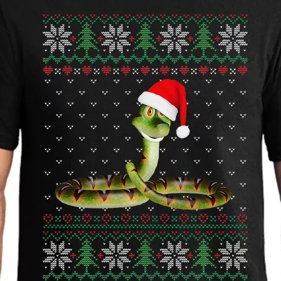 Funny Ugly Funny Christmas Animals Santa Snake Lover Pajama Set