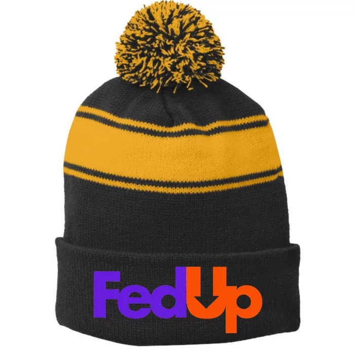 Fed Up Stripe Pom Pom Beanie