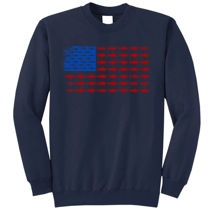 Fishing USA flag Tall Sweatshirt