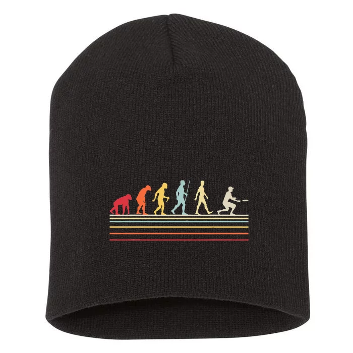 Funny Ultimate Frisbee Player Evolution Short Acrylic Beanie